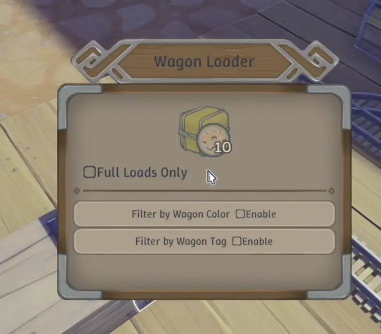 Wagon transporting materials on rails in Alchemy Factory 1.0
