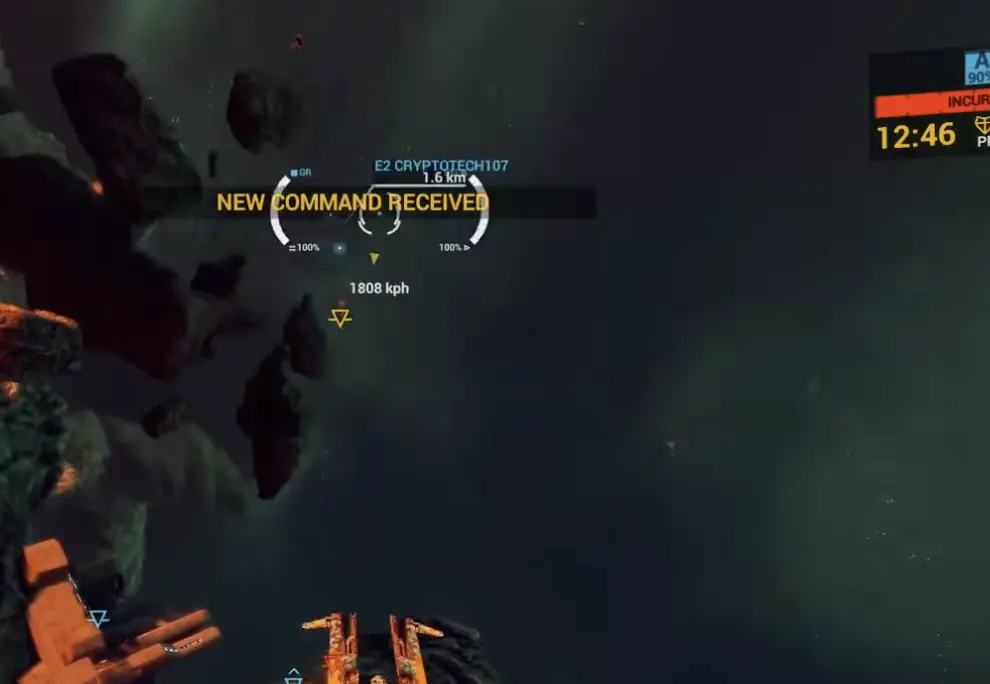 Angels Fall First spacecraft HUD showing the Flight Assist state