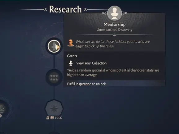 Mentorship research discovery in the Hippodrome research tree
