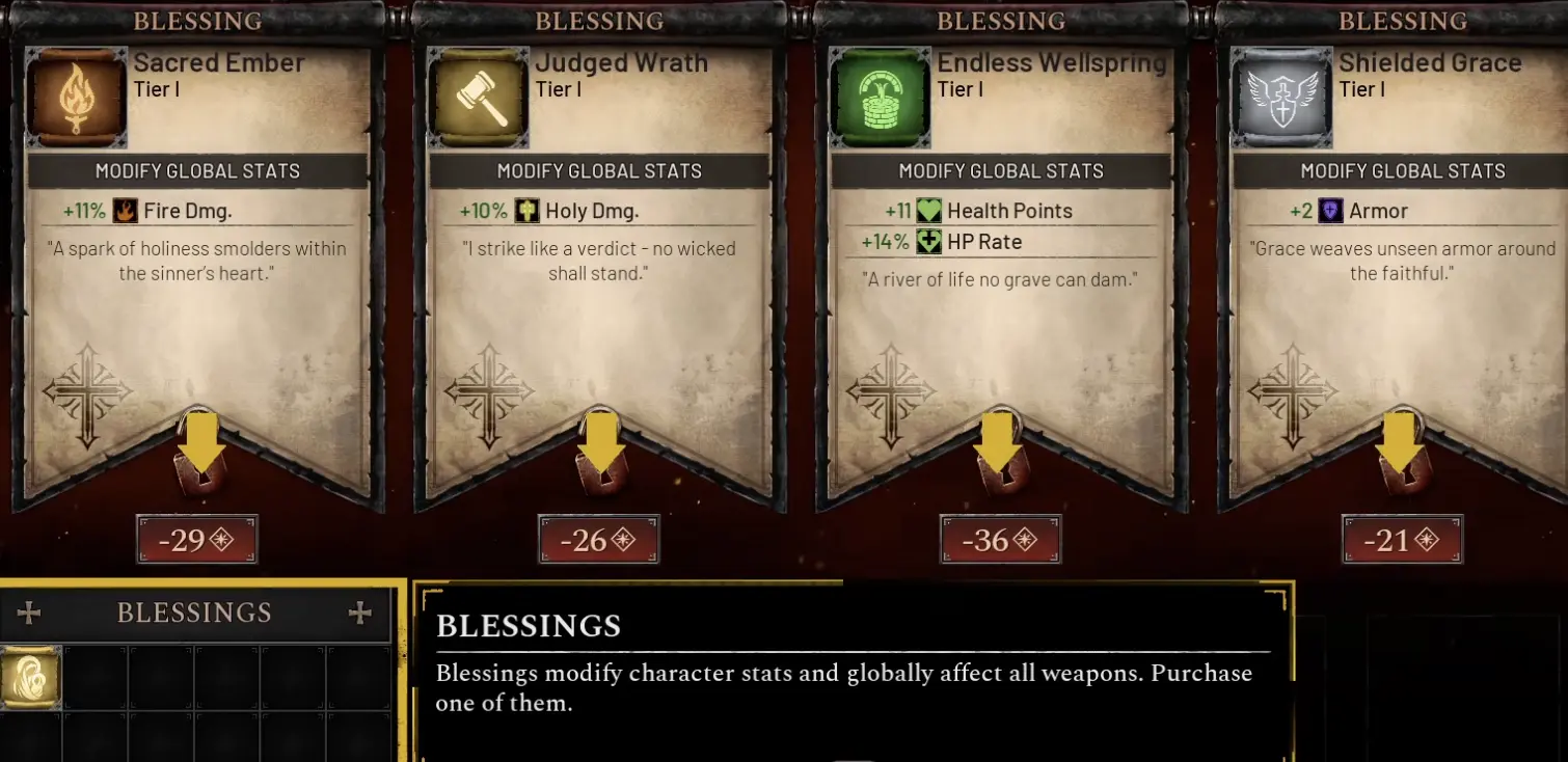 Blessings global stats in Arms of God