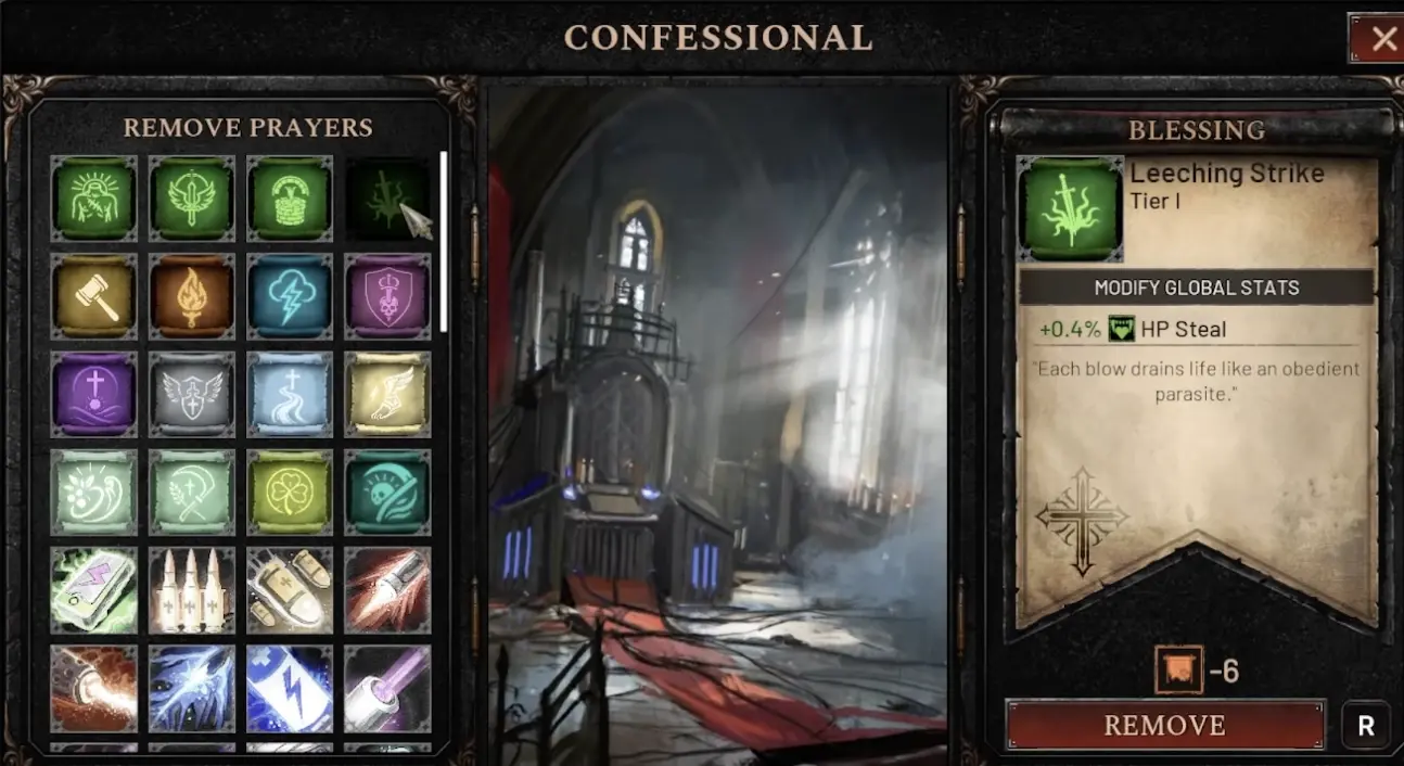 Confessional ban system in Arms of God