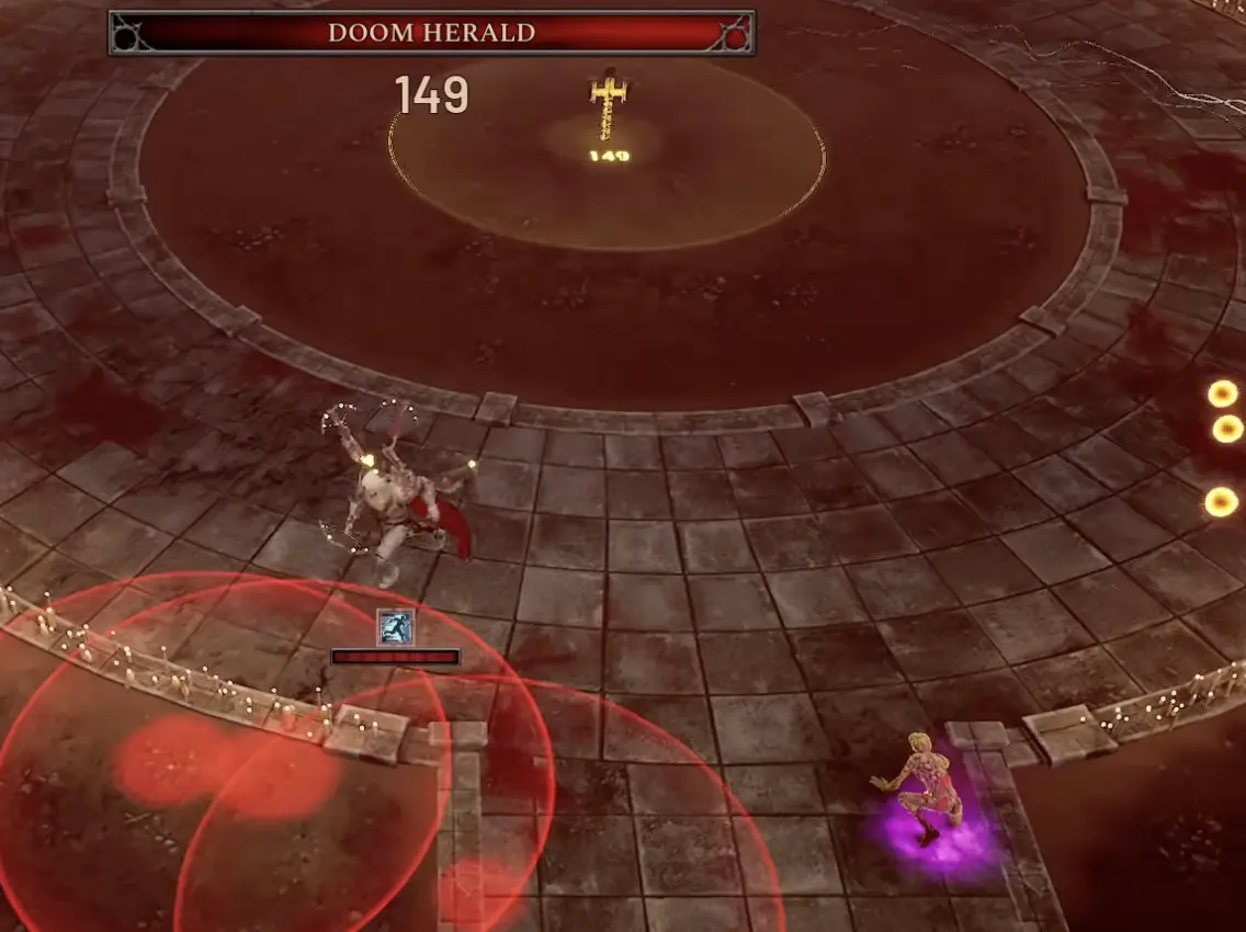 Doom Herald boss fight in Arms of God