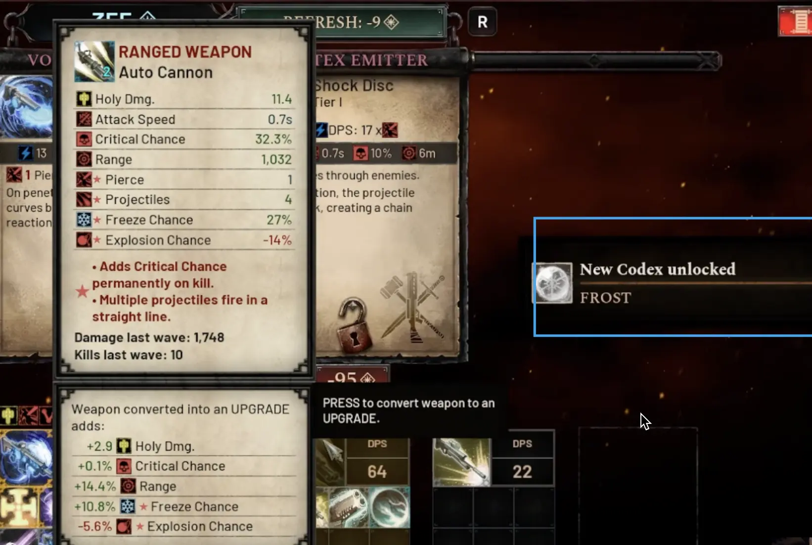 Weapon converted into an upgrade in Arms of God