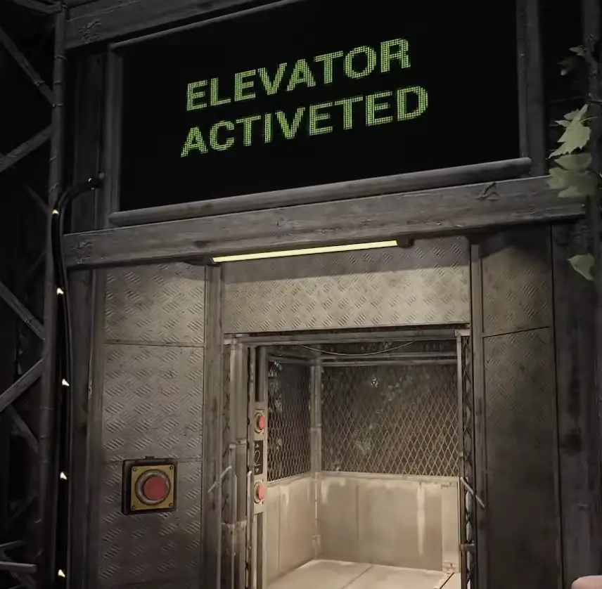 Backrooms Lost Runners Elevator Activated sign