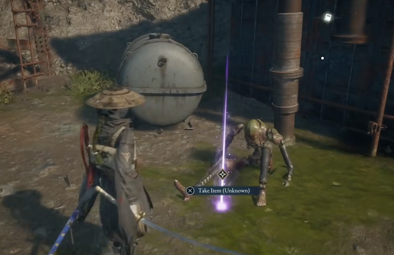 Koo finding the blue key near the watchman's lookout shack