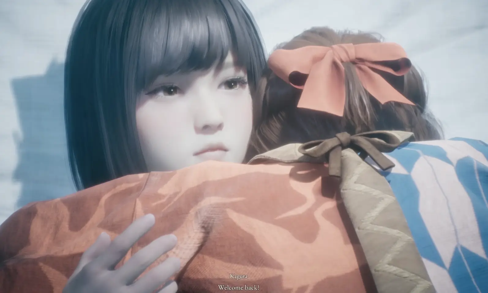 Emma returning to Kagura and Koo in the final Beast of Reincarnation scene