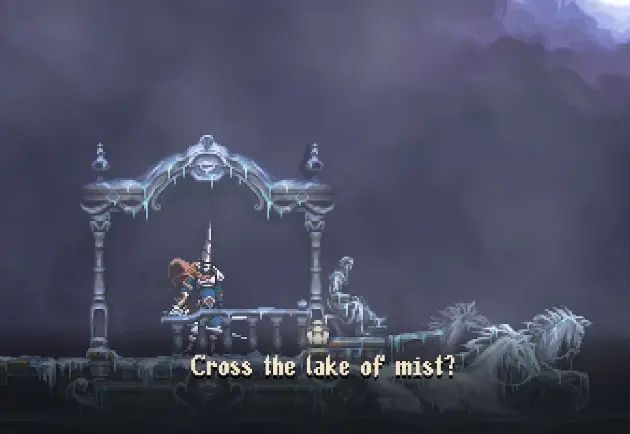 Lake chariot to Castle of the Mist in Blasphemous 2 The Third Sin