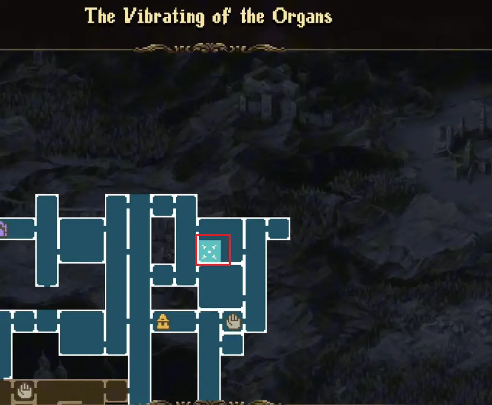Mark of the Embrujo 10 map location in The Vibrating of the Organs in Blasphemous 2 The Third Sin