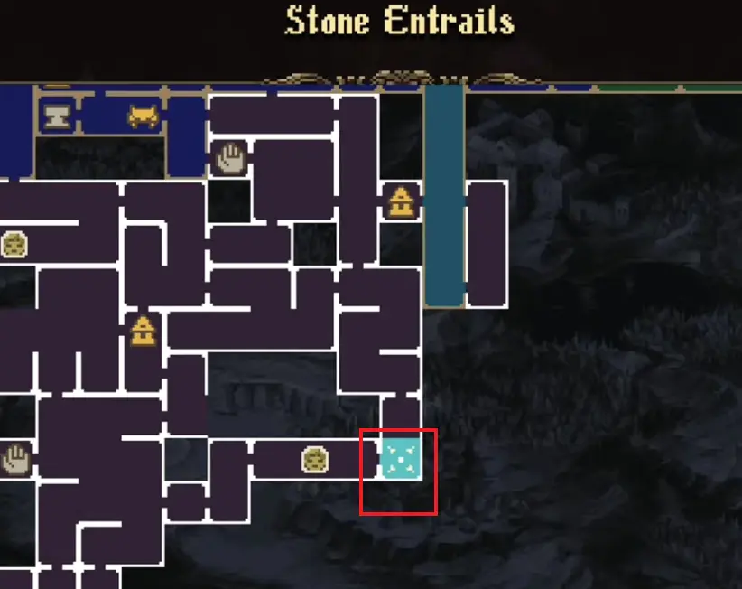 Mark of the Embrujo 14 map location in Stone Entrails in Blasphemous 2 The Third Sin