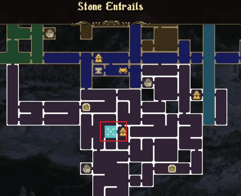 Mark of the Embrujo 16 map location in Stone Entrails in Blasphemous 2 The Third Sin