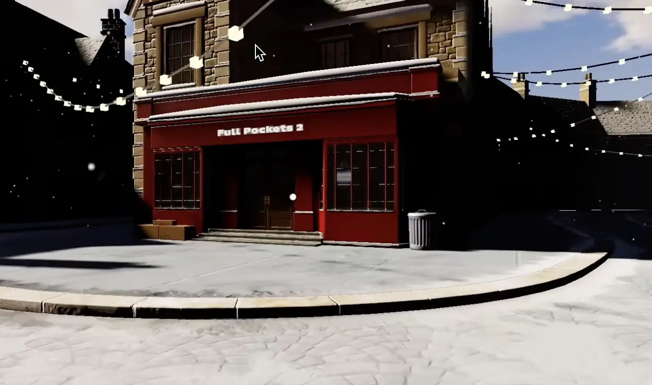 Player arriving outside The Cotswolds bookshop in Bookshop Simulator