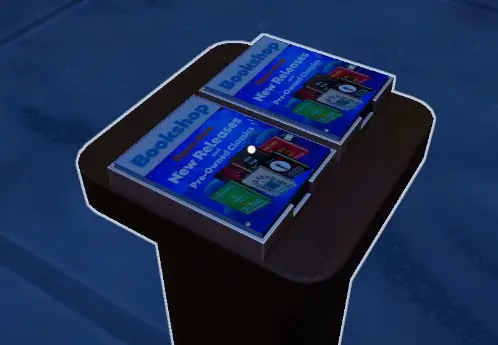 Flyer Stand used to collect promotional Flyers in Bookshop Simulator