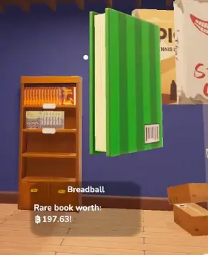 Rare Breadball showing a value of 197.63 Bleps in Bookshop Simulator