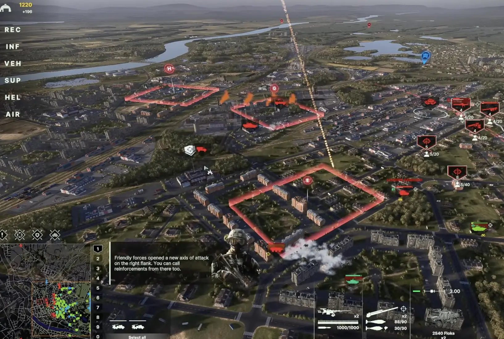 New right-side reinforcement route in Assault on Daugavpils