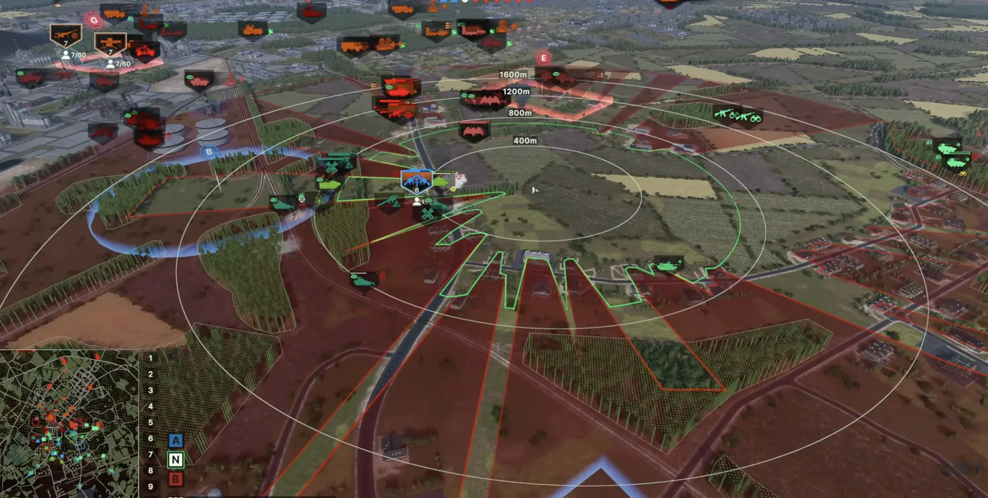 Open central ground and range rings on Coal Mountain in Broken Arrow