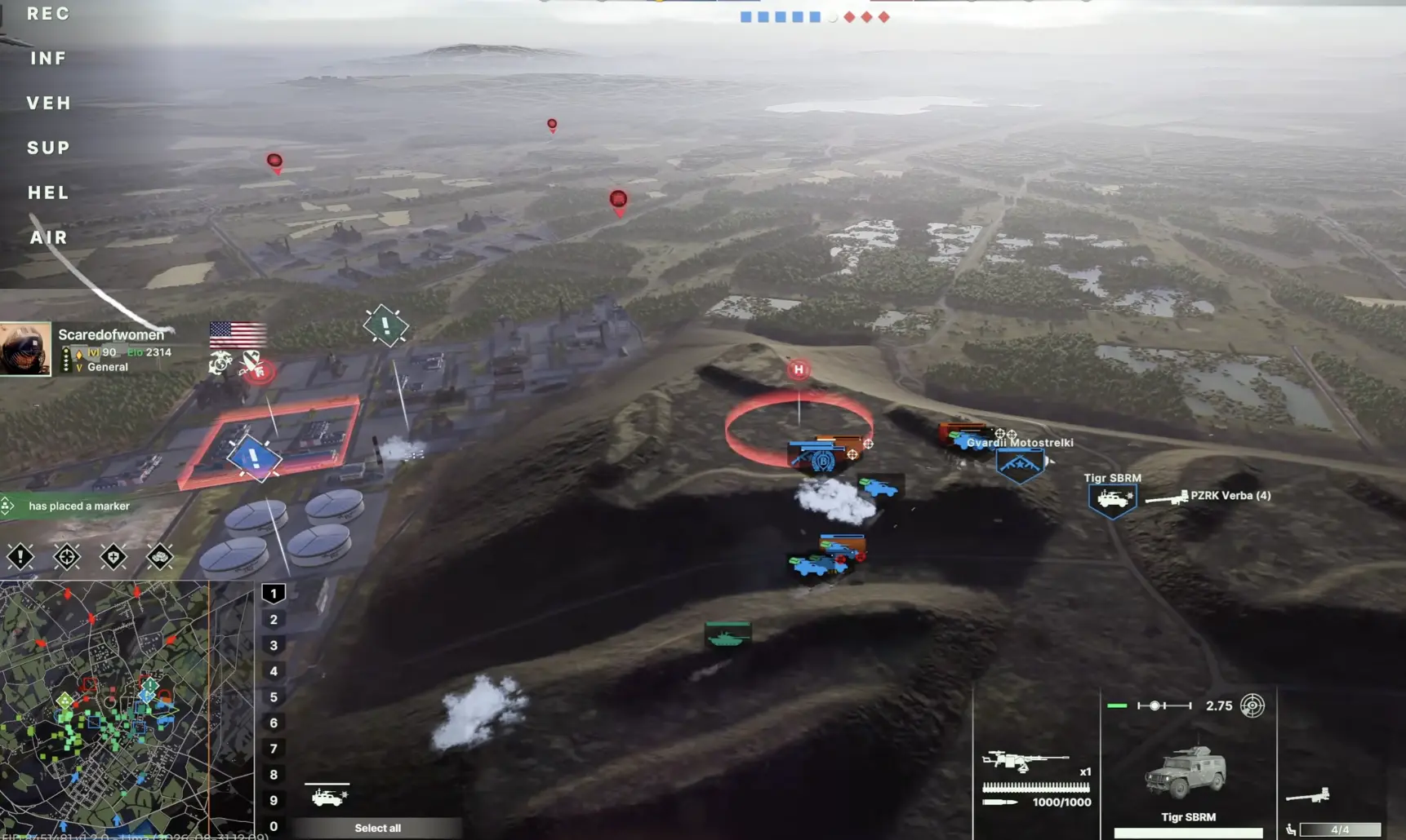 Aircraft pressure over an exposed Coal Mountain objective in Broken Arrow