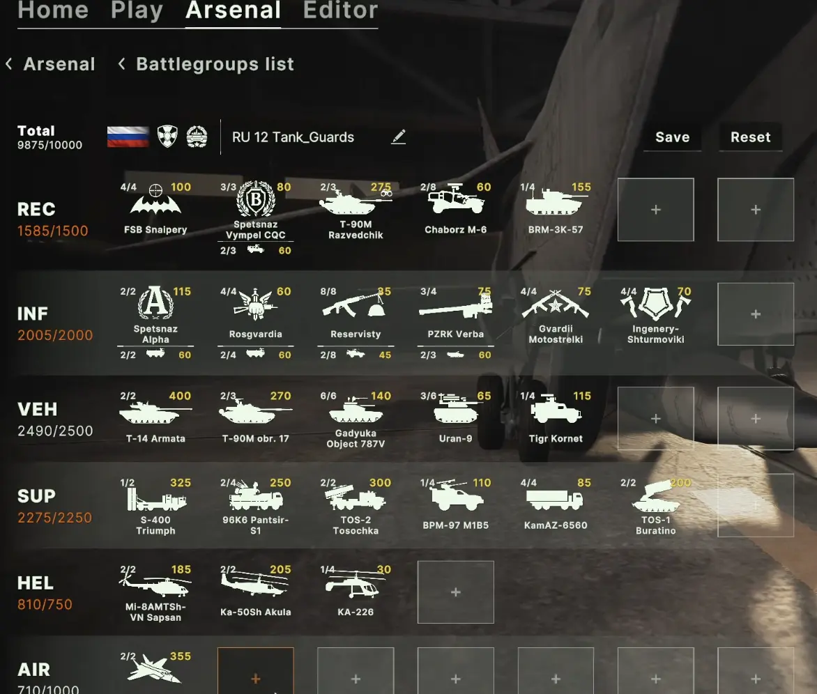 Russian Guard and Armor battlegroup in Broken Arrow