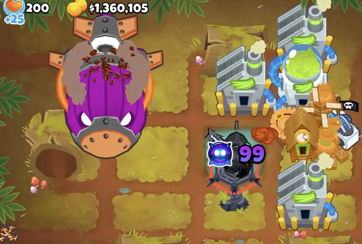 BTD6 Sniper Paragon showing Degree 99 after preparation with approximately 45 Sniper Monkeys