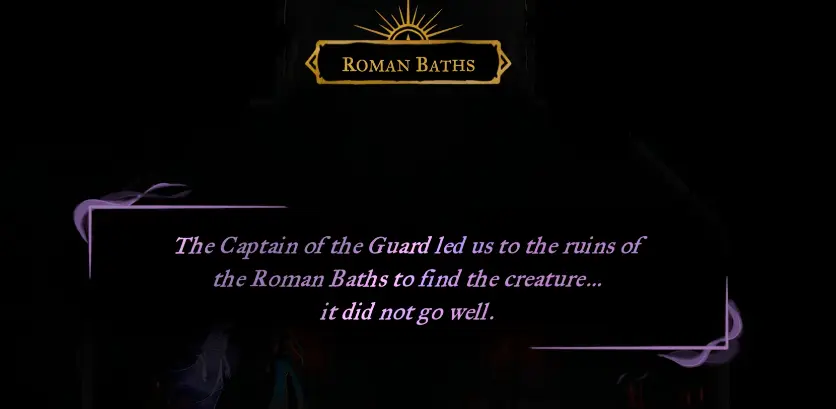 Spirit clue in Sepulcher of the Knight describing an expedition to Roman Baths