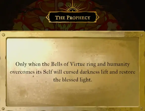 The Prophecy describing the Bells of Virtue and humanity overcoming its Self