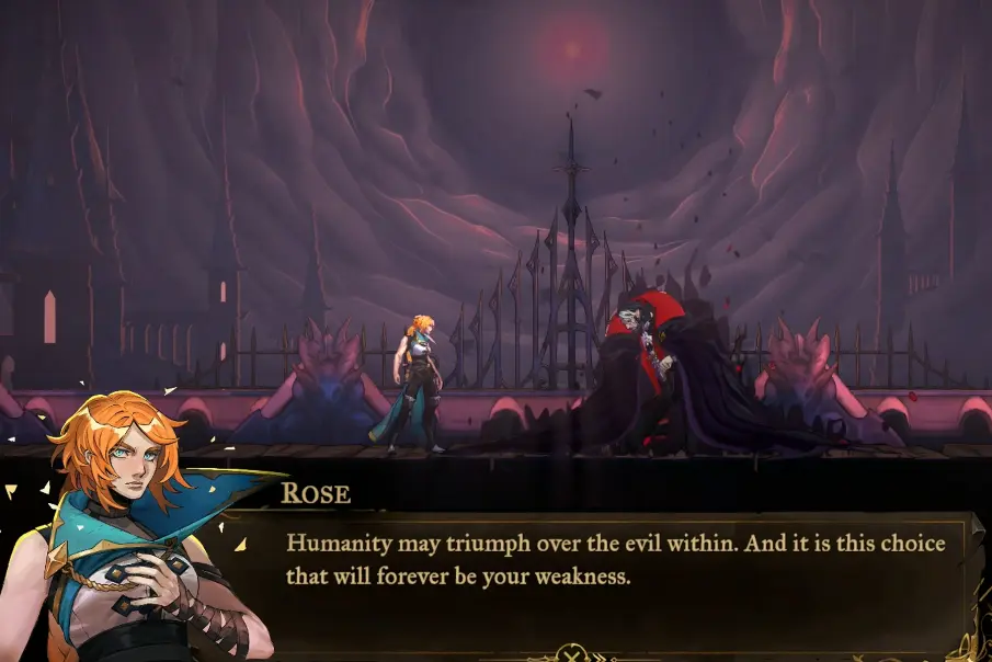 Rose confronting Dracula and explaining that humanity can overcome the darkness within