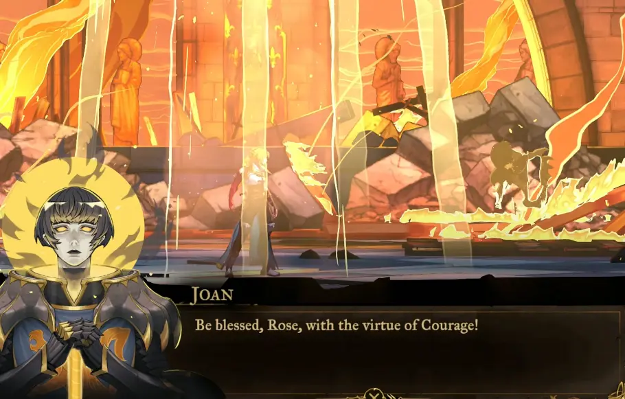 Joan granting the Virtue of Courage after her later encounter with Rose