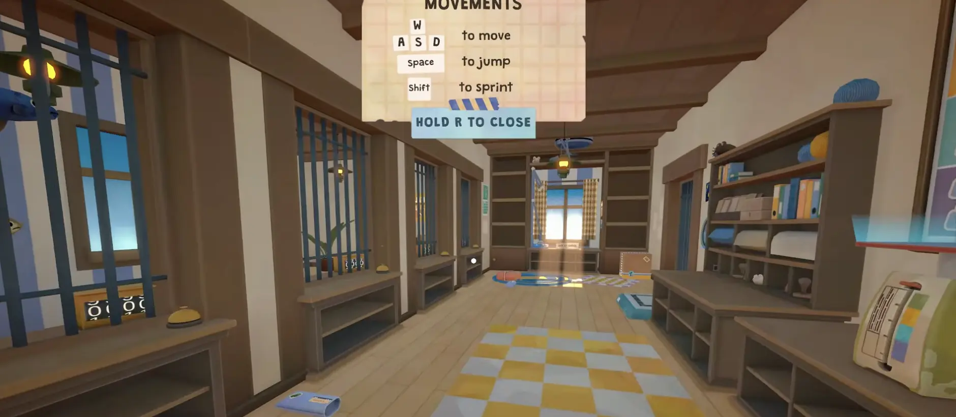 Cat Mail Co first day post office overview with shelves, scale, counter, and parcel area