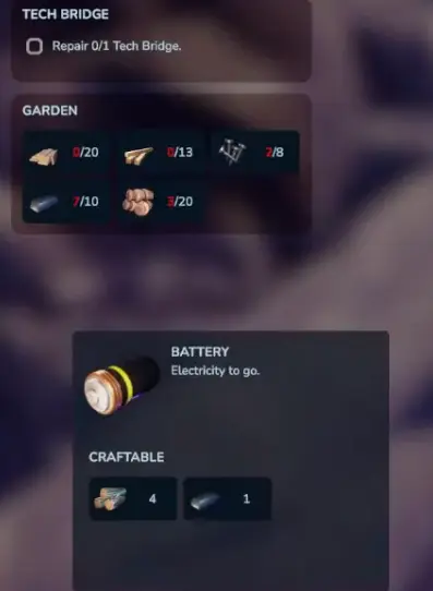 The Tech Bridge requiring electronics during Chop Chop Inc progression