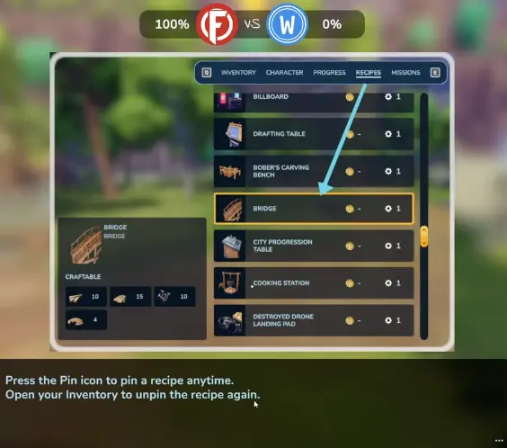 The first bridge repair objective during early Chop Chop Inc progression