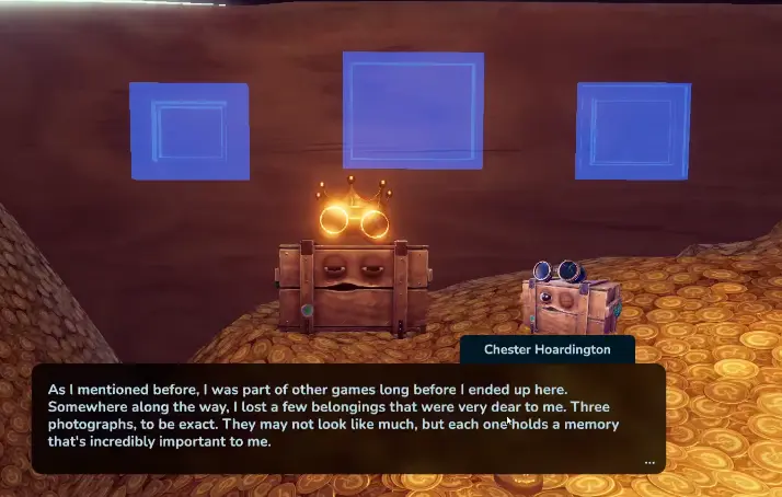 Chester explaining that he lost three photographs in Chop Chop Inc