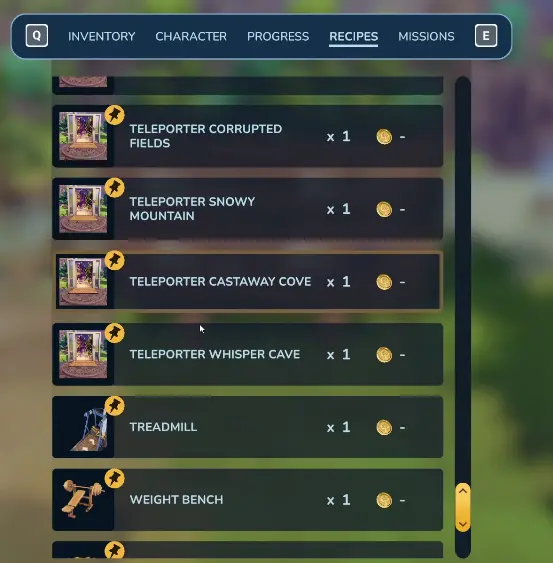 Several regions available through Chop Chop Inc fast travel