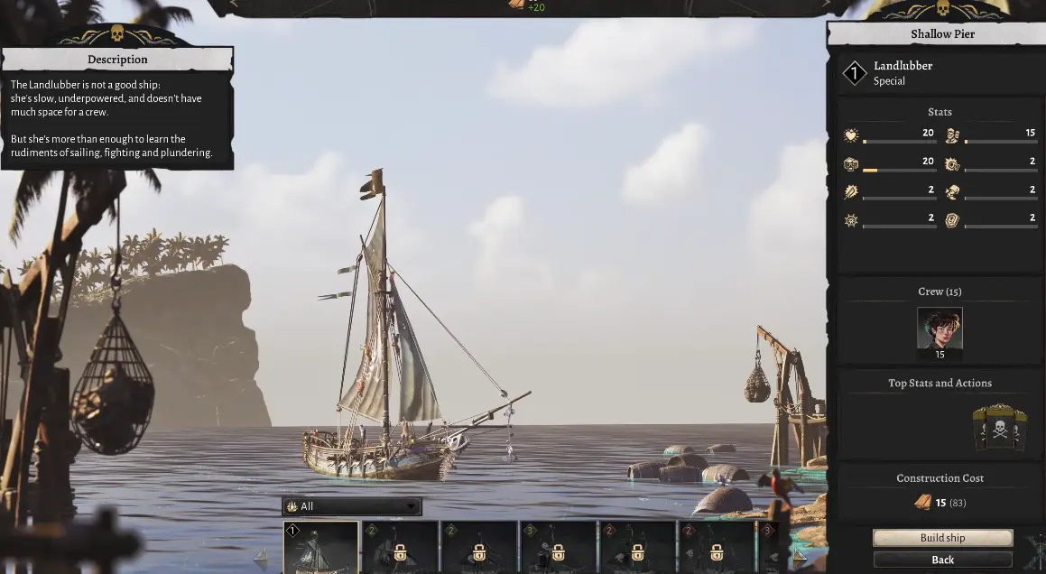 Corsair Cove Landlubber being constructed at the first connected Shallow Pier