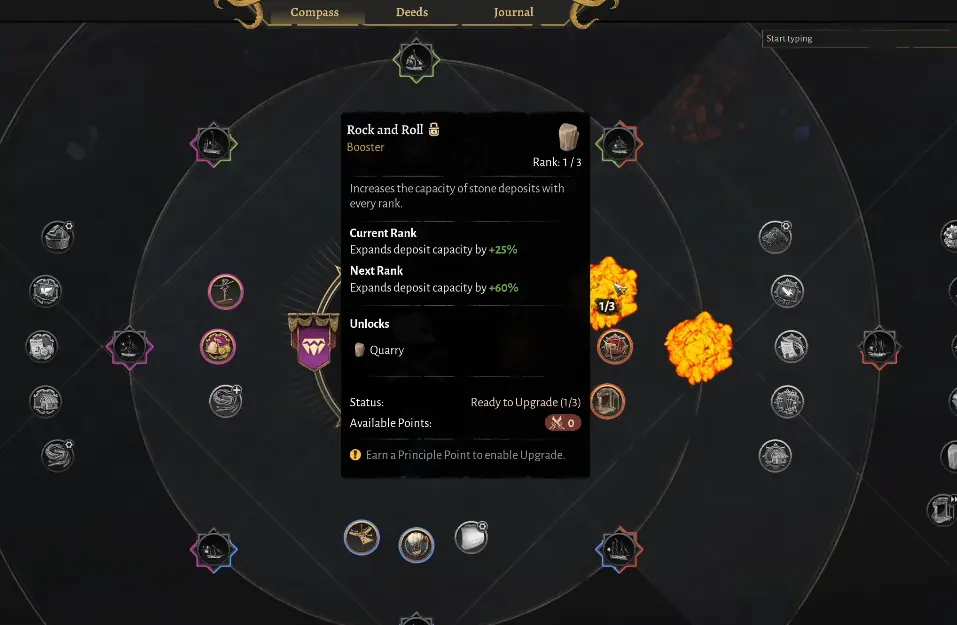 Corsair Cove Compass showing Iron Fist unlocked after early Empire progress