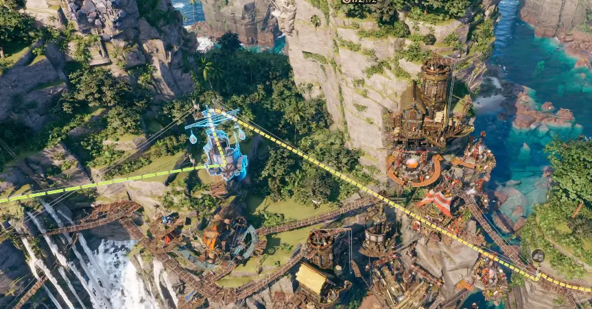 Corsair Cove Mast used as a higher anchor for a faster return Zip Line