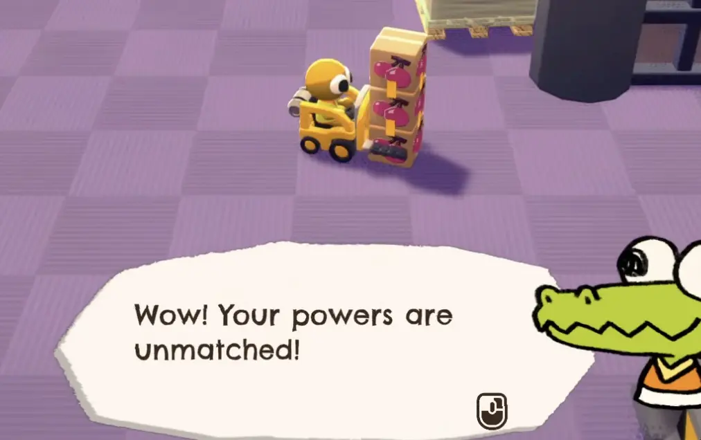 Crashout Crew tutorial showing boxes being stacked on a forklift