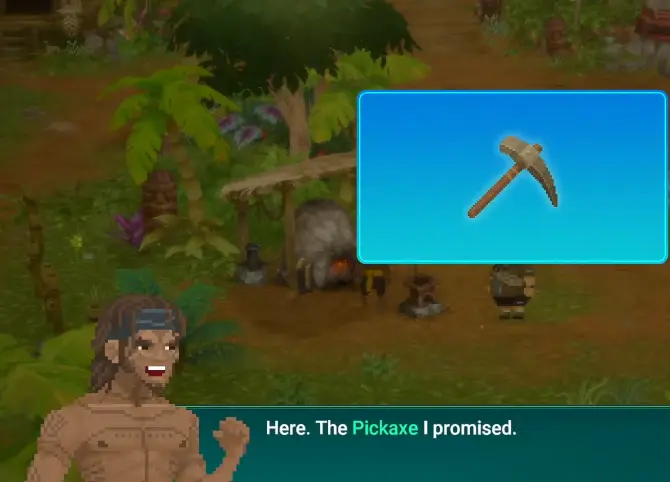 Dave the Diver In the Jungle Perak giving Dave the Pickaxe