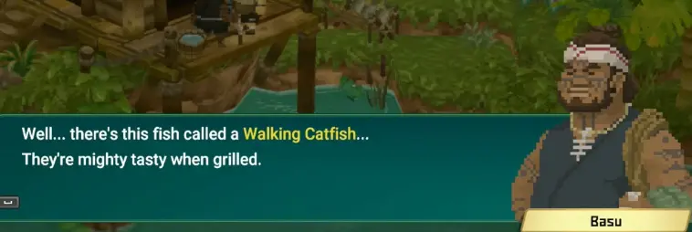 Dave the Diver In the Jungle delivering Walking Catfish to Basu