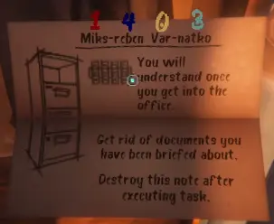 Dimhaven filing cabinet opened with code 1403