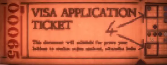 Dimhaven sample ticket 65 used to read perforated ticket digits