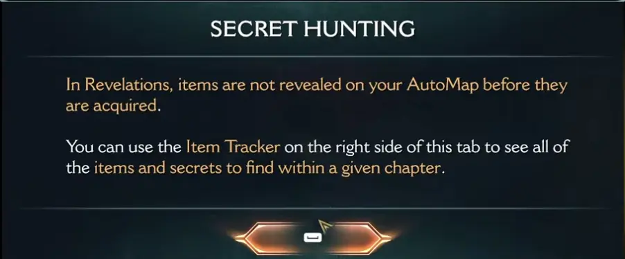 DOOM Revelations Secret Hunting tutorial explaining AutoMap and item tracker behavior