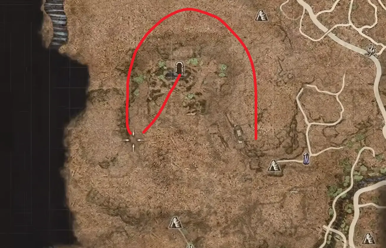 Battahl route through Coral Snakes Hideout toward the Mired Conduit entrance