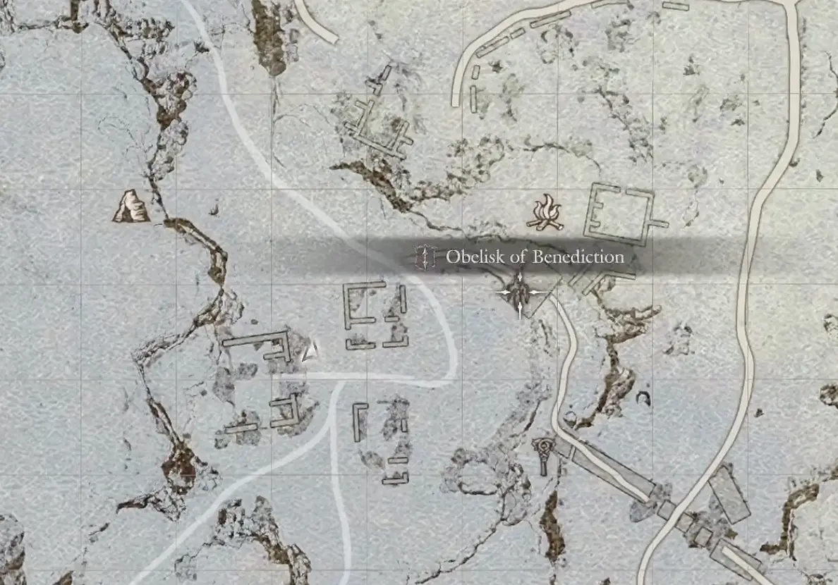 Northern Norgan map showing the ascending path toward the Mystic Spearhand Obelisk