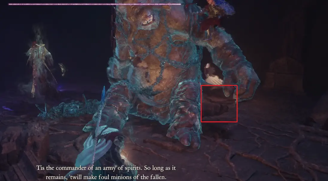 Revived Cyclops standing near the Lich in Shrouded Warren