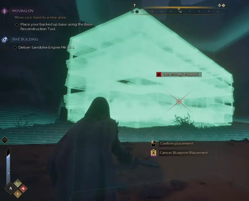 Not Enough Support error while building on uneven ground in Dune Awakening