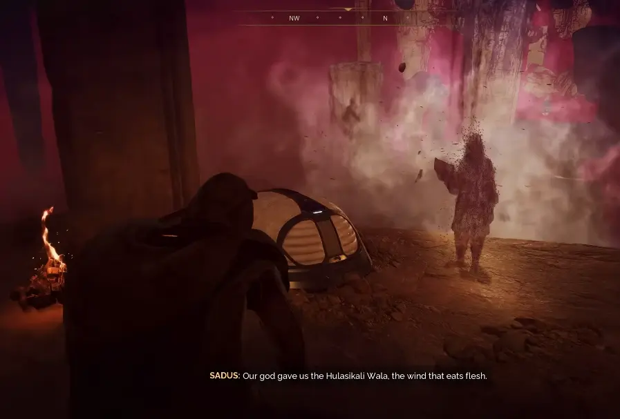 Stilltent shelter during the Seventh Trial of Aql in The Red Maw