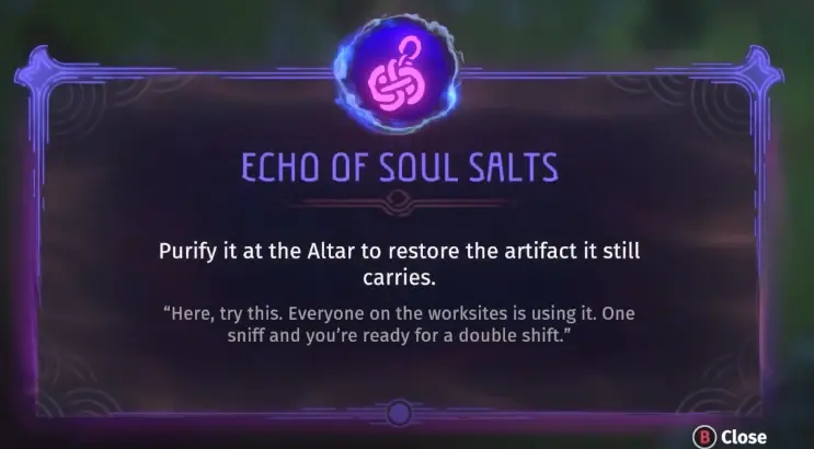 Echoes of Mystralia reward received after completing an Ash Forest Guardian Seal
