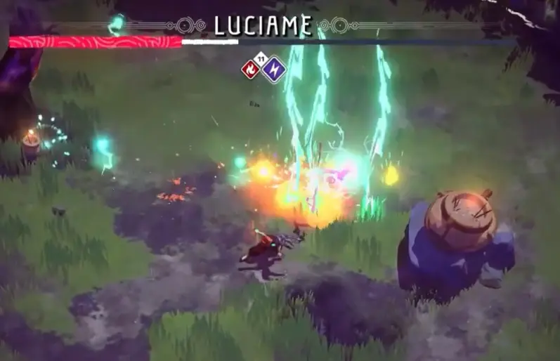Burn continuing to damage Luciame during the successful Echoes of Mystralia fight