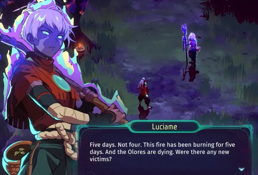 Luciame found during the Ash Forest progression in Echoes of Mystralia