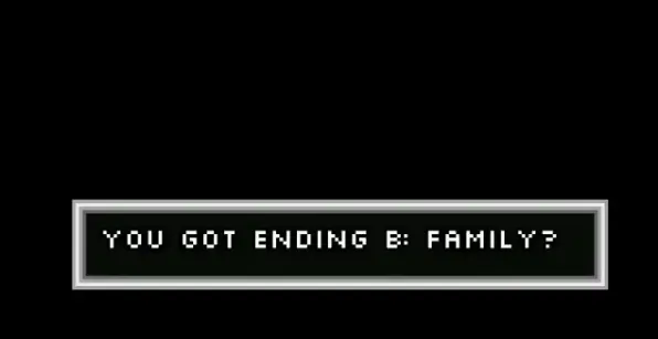 The Endacopia result screen reading You Got Ending B Family