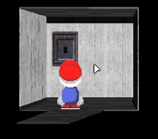 The hidden keyhole visible in windowed mode during Endacopia Ending C